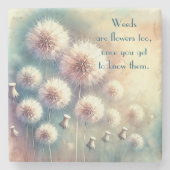 Dessous-de-verre En Pierre Dandelion Blowball & Quote	 (Devant)