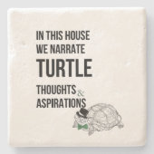 Dessous-de-verre En Pierre DANS CETTE MAISON Funny TURTLE les amoureux citent (Devant)