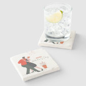 Dessous-de-verre En Pierre Danse Figure Saint-Valentin (Côté)