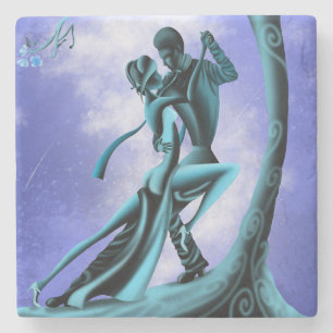 Dessous-de-verre En Pierre Danseur romantique sous un arbre au clair de lune