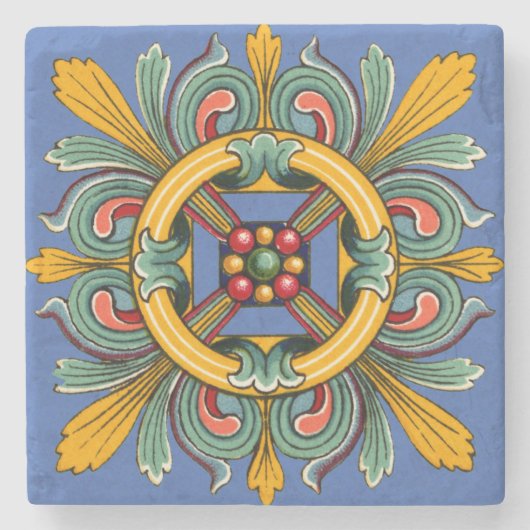 Dessous-de-verre En Pierre Danube Bleu Carrelage Victorien Design (Devant)