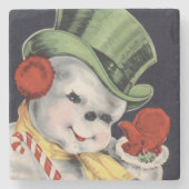 Dessous-de-verre En Pierre Dapper Christmas Snowman (Devant)