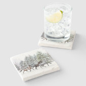 Dessous-de-verre En Pierre Dashing Through the Snow - Running Horses (Côté)