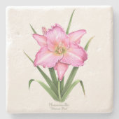 Dessous-de-verre En Pierre Daylio - Rose ultime (Devant)