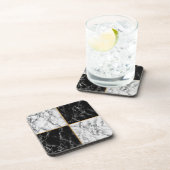 Dessous de verre en pierre de marbre noir blanc (Côté Droit)