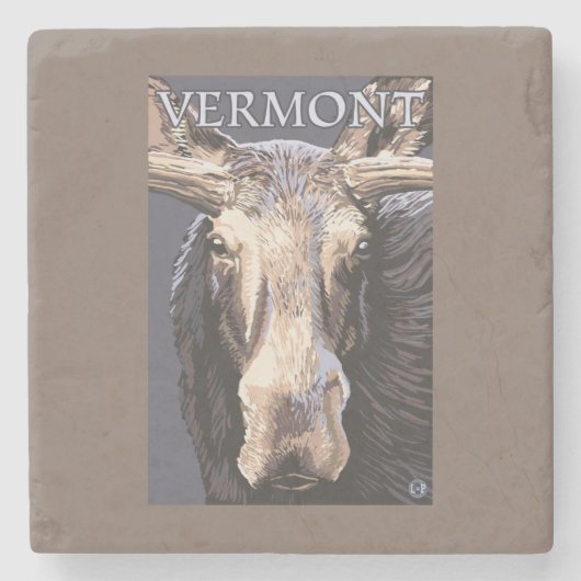 Dessous-de-verre En Pierre De VermontMoose fin (Devant)