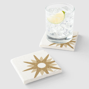 Dessous-de-verre En Pierre Début Or moderne du milieu du siècle