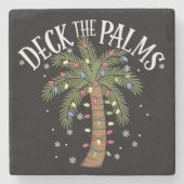 Dessous-de-verre En Pierre Deck Les Palms Tropical Hawaii Christmas Palm Tree (Devant)