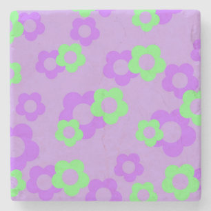 Dessous-de-verre En Pierre Décor de printemps violet Gras Y2K Fleur sauvage