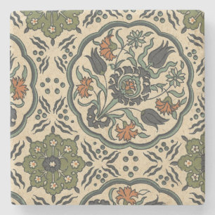 Dessous-de-verre En Pierre Décor Floral Perse Carrelage
