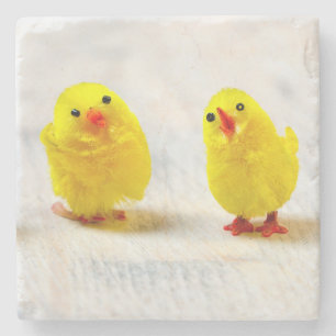 Dessous-de-verre En Pierre Décoration de Pâques - poussins en rang