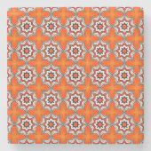 Dessous-de-verre En Pierre decorative symmetrical geometric pattern coaster (Devant)