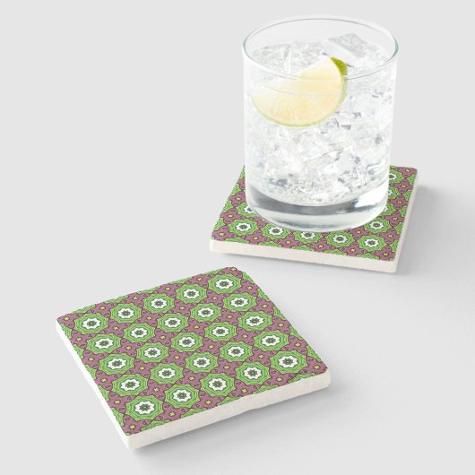 Dessous-de-verre En Pierre decorative symmetrical geometric pattern coaster