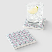 Dessous-de-verre En Pierre decorative symmetrical geometric pattern coaster  (Côté)