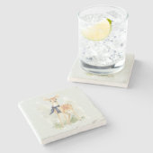 Dessous-de-verre En Pierre Deer with Blue Bow (Côté)