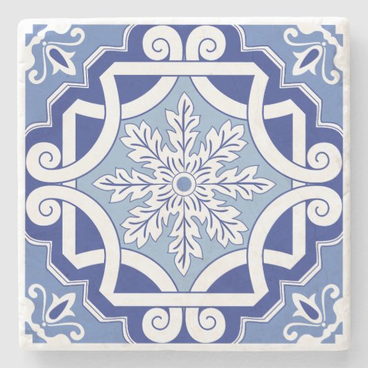 Dessous-de-verre En Pierre Défilement feuille d'hiver (Devant)