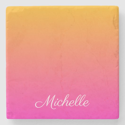 Dessous-de-verre En Pierre dégradé jaune et rose ombre (Devant)