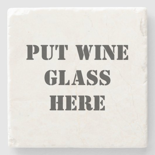Dessous-de-verre En Pierre Dégustation de vin amusante (Devant)