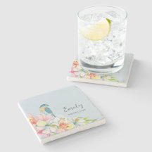 Demoiselle d'honneur florale bleue aquarelle orien