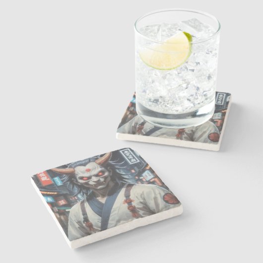 Dessous-de-verre En Pierre Demon Samurai (Côté)