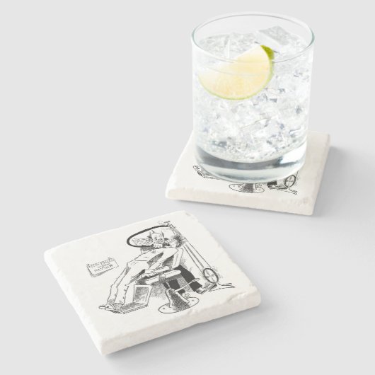 Dessous-de-verre En Pierre Dentiste amusant croquis (Côté)