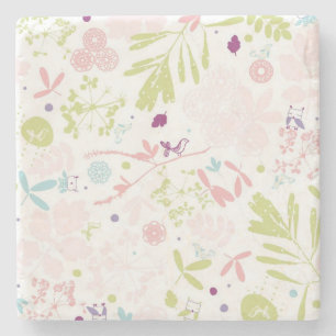 Dessous-de-verre En Pierre déploiement de motif floral