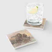 Dessous-de-verre En Pierre Des couteaux irlandais avec faisans - Chasse à la  (Côté)