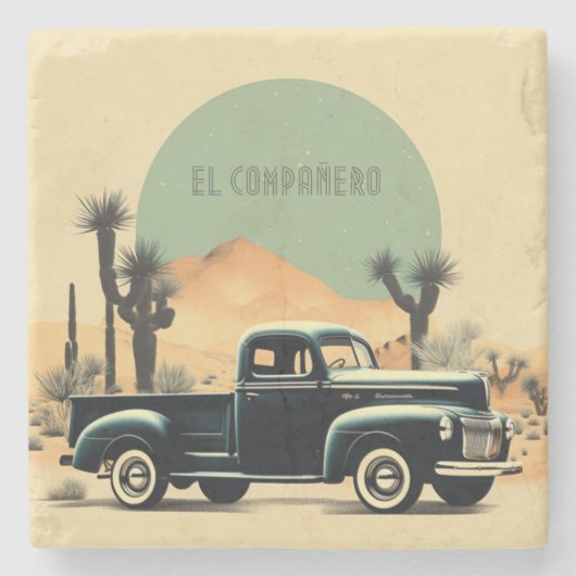 Dessous-de-verre En Pierre Désert Nocturne Voyage (Devant)