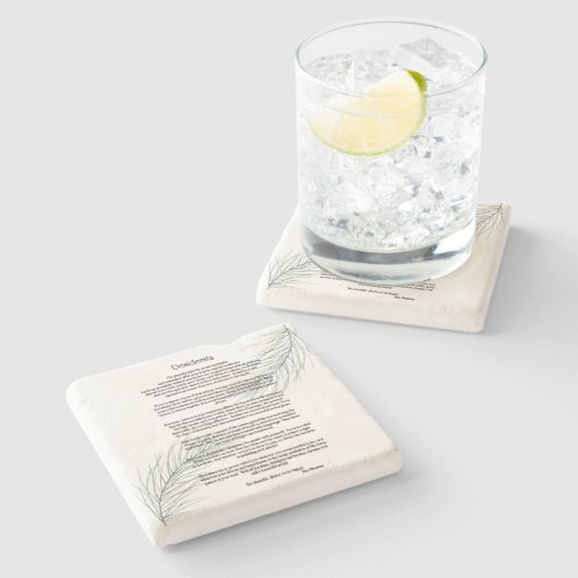 Dessous-de-verre En Pierre Desiderata Green Ferry Leaf (Côté)