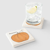 Dessous-de-verre En Pierre Design citrouille (Côté)