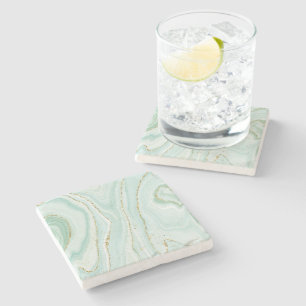 Dessous-de-verre En Pierre design élégant de marbre liquide peint à la main a