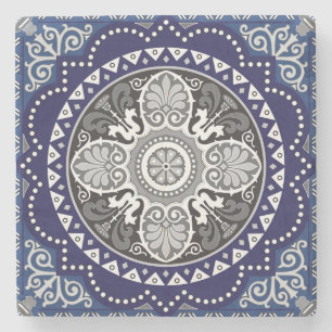 Dessous-de-verre En Pierre Design floral détaillé de l'Écharpe Paisley