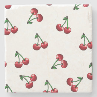 Dessous-de-verre En Pierre Design Motif Red Cherries