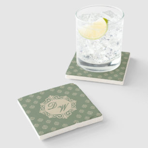 Dessous-de-verre En Pierre Design stylisé Foulard en Sage Green