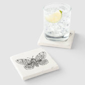Dessous-de-verre En Pierre Dessin Brahmin moth (Côté)