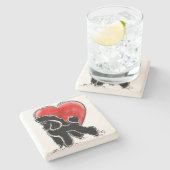 Dessous-de-verre En Pierre Dessin de caniche (Côté)