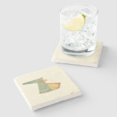 Dessous-de-verre En Pierre Dessin de Kimono semi-fini (Côté)