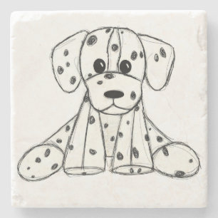 Dessous-de-verre En Pierre Dessin simple de contour de chien en peluche dalma