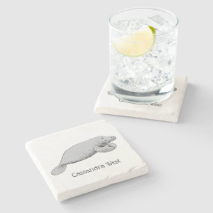 Dessous-de-verre En Pierre Dessin vintage Manate