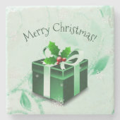 Dessous-de-verre En Pierre Dessous de verre cadeau de Noël vert pierre (Devant)