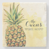 Dessous-de-verre En Pierre Dessous de verre d'ananas personnalisés (Devant)