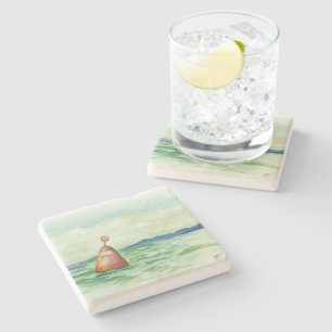Dessous-de-verre En Pierre Dessous de verre d'art de bouée d'aquarelle du pay