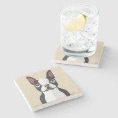 Dessous-de-verre En Pierre Dessous de verre de Boston Terrier (Côté)