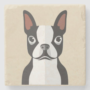 Dessous-de-verre En Pierre Dessous de verre de Boston Terrier