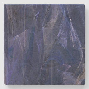 Dessous-de-verre En Pierre Dessous de verre de Carré Abstrait bleu