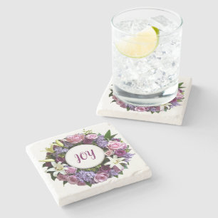 Dessous-de-verre En Pierre Dessous de verre de couronne de fleurs