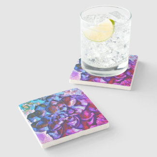 Dessous-de-verre En Pierre Dessous de verre de fleurs violettes unique