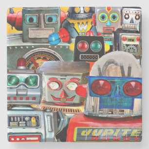 Dessous-de-verre En Pierre Dessous de verre de marbre de collage de robot