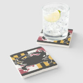 Dessous-de-verre En Pierre Dessous de verre de marbre de drapeau/crabe du (Côté)