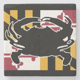 Dessous-de-verre En Pierre Dessous de verre de marbre de drapeau/crabe du